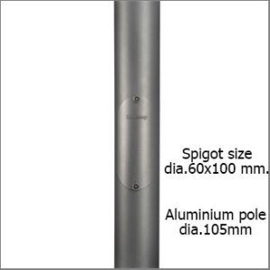 Pole aluminum 9-1019 Ø105mm. H4M. SP60