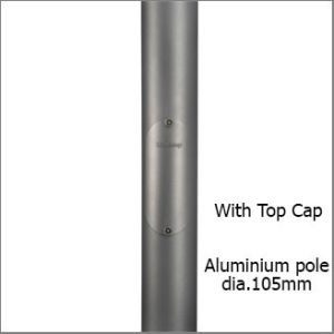 Pole aluminum 9-1043 Ø105mm. H4M. top cap