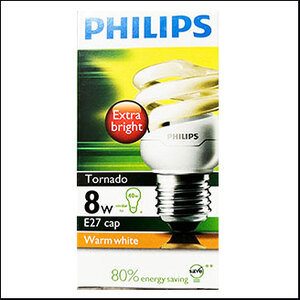 Philips Tornado 8W warmwhite E27