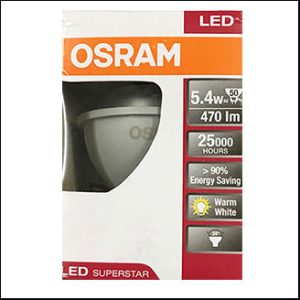 OSRAM LED 5.4W 3000K 24° GU5.3 25000hrs.