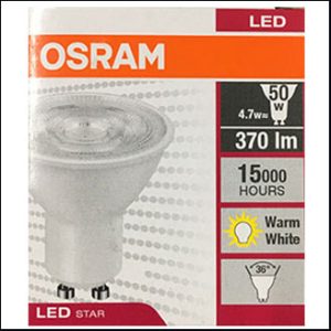 OSRAM PAR16 LED 4.7W GU10 827 36° warmwhite