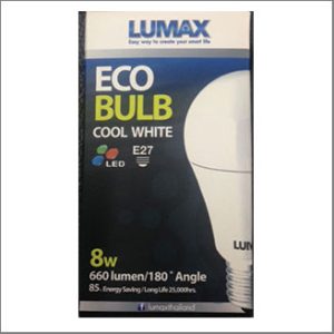 LUMAX ECO BULB LED 8W 660lm 4000K 25000hrs.