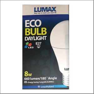 LUMAX ECO BULB LED 8W 660lm 6500K 25000hrs.