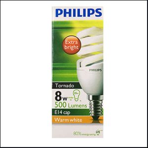 Philips Tornado 8W warmwhite E14