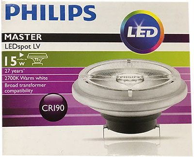 Lige sengetøj Bevidst MARKPRO LIGHTING | Philips MAS AR111 12V 15W 3000K 24D G53 (dim)