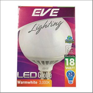 EVE LED Globe 18W 3000K 1710lm. 25000hrs.