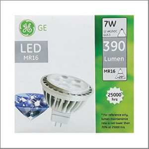 GE LED 7W 2700K 390lm 25D GU5.3 25000hrs. (dim)