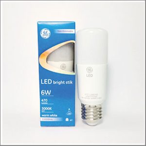 GE Brightstik LED 6W 3000K 470lm 15000hrs.