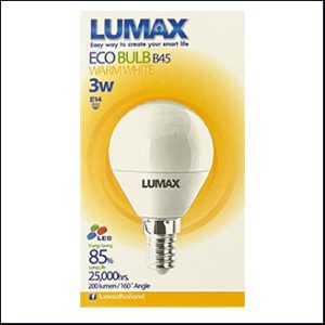 LUMAX ECOBUL B45 LED 3W 200lm 3000K 25000hrs. (E14)