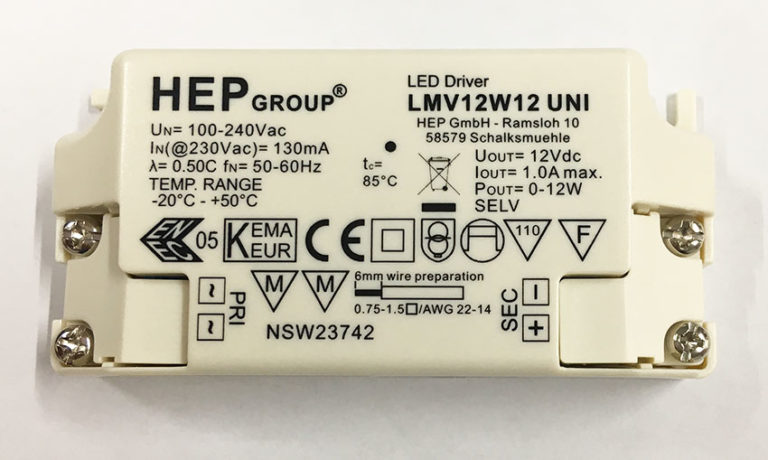 HEP LED drivers LMV12W12 UNI 12W, 12VDC – MARKPRO LIGHTING