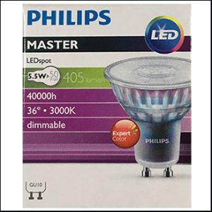 Philips Mas Expert LED 220V 5.5W 3000K 36D GU10 40000hrs. (dim)