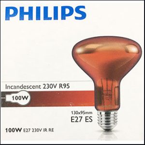 Philips Infrared R95 100W RED 230V E27