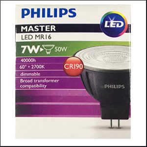 Philips Master LED 12V 7W 2700K 60D 40000hrs. (dim)