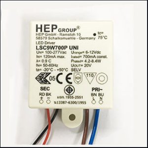HEP LED drivers LSC9W700P UNI 700mA, 4.2-8.4W, 6-12VDC