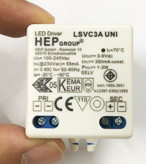 HEP LED drivers LSVC3A UNI 350mA, 1-3W, 3-9VDC – MARKPRO LIGHTING