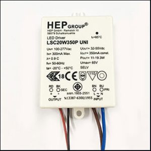 HEP LED drivers LSC20W350P UNI 350mA, 11-19.3W, 32-55VDC