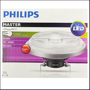 Philips MAS AR111 12V 15W 3000K 24D G53 (dim)