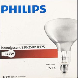 Philips Infrared R125 IR 375W CLEAR E27 230V-250V
