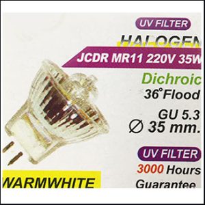 MR11 halogen 220V 35W 30D warm open G5.3