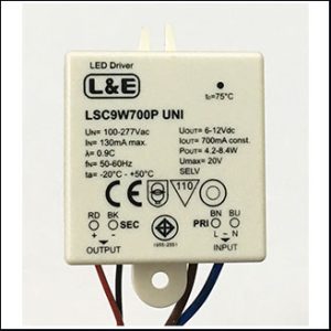 L&E LED drivers LSC9W700P UNI 700mA, 4.2-8.4W, 6-12VDC