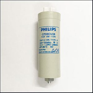 Philips capacitor 20uF 250V (H9.5cm.)
