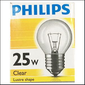 Philips Standard Lustre Incandescent 25W CL (P45) E27