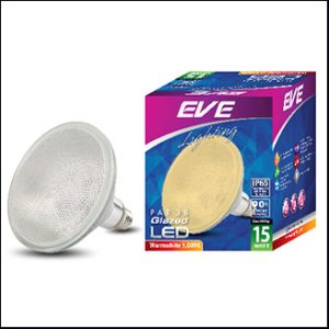 EVE GLAZED LED PAR38 15W 3000K E27 (IP65)