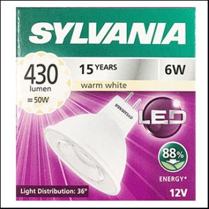Sylvania MR16 LED 6W 2700K 36D GU5.3