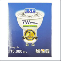 L&E MR16 220V LED 7W 4000K 36D GU10 (dim)