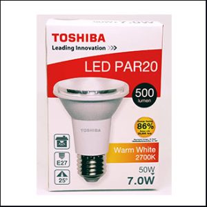 Toshiba PAR20 LED 7W 2700K 25D E27 IP20