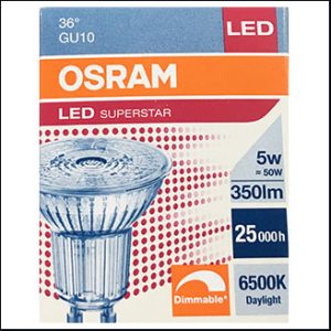 OSRAM PAR16 LED 5W 865 36D daylight GU10