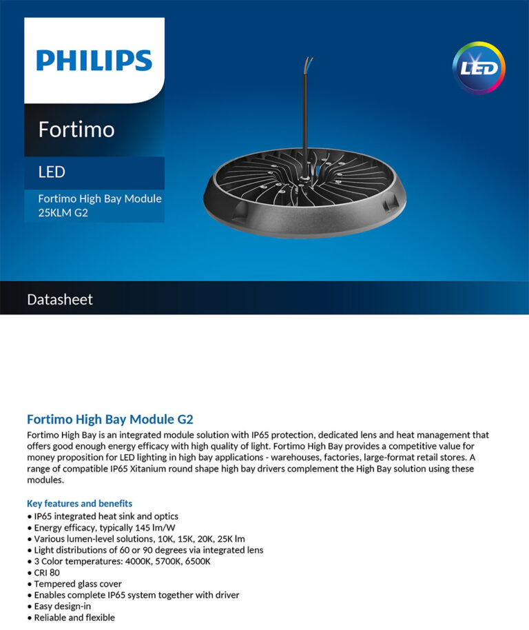 Philips Fortimo Highbay Module 25KLM 25000lm 865 90D G2 – MARKPRO LIGHTING