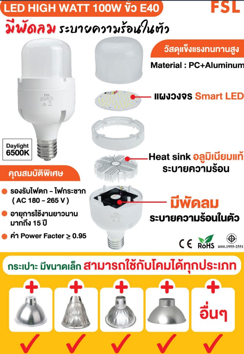 FSL BULB LED 100W day (E40) – MARKPRO LIGHTING