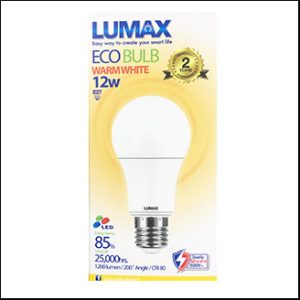 LUMAX ECO BULB LED 12W 1200lm 3000K 25000hrs.