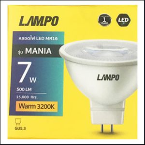 LAMPO MANIA LED MR16 220V 7W 2700K warm GU5.3