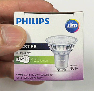 MARKPRO LIGHTING  Philips Mas LED 220V 6.2W 4000K 36D GU10 (dim)