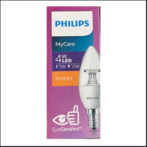 Philips MyCare LEDcandle clear 4W amber E14