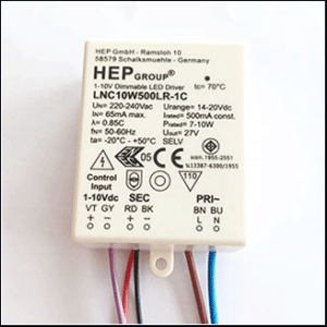 HEP LED drivers LNC10W500LR-1C 500mA, 7-10W, 14-20VDC
