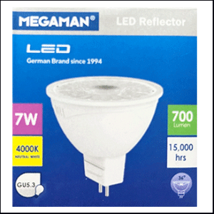 Megaman MR16 LED 220V 7W 4000K coolwhite 36D GU5.3