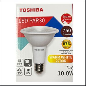 Toshiba PAR30 LED 10W 2700K warm E27 (IP65)