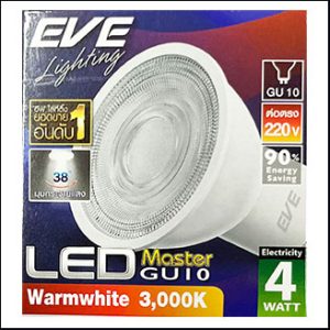 EVE Master GU10 220V LED 4W 3000K warm 38D