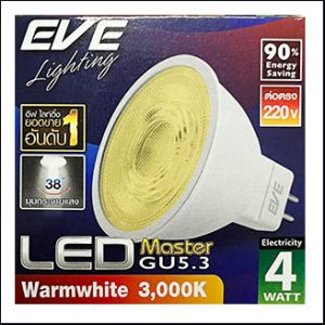 EVE MASTER MR16 LED 220V 4W 3000K 38D GU5.3