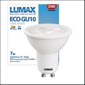 LUMAX MR16 LED 220V 7W 4000K 36D GU10 (dim)