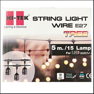 Hi-tek string light wire E27 - Tree 5m 15lamp