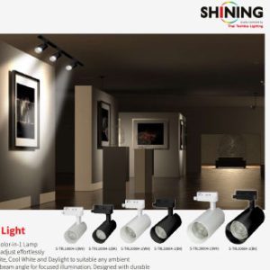 Shining 3-color-in-1 tracklight LED 20W 3000K, 4000K, 6500K 36D (WH)