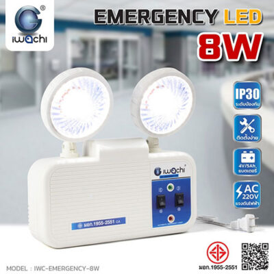 IWACHI Emergency Unit LED 8W daylight, 6 hours.