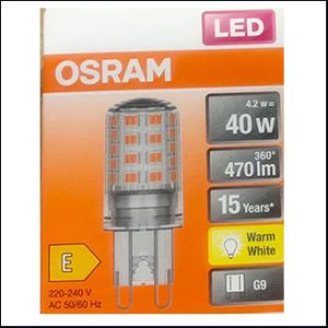 Osram LED capsule 220V 4.2W 2700K G9 CL (non-dim)
