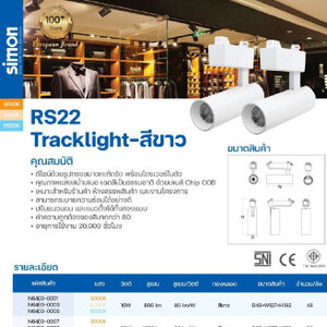 Simon tracklight RS22 LED 30W 3000K warm 24D (WH)
