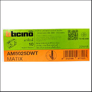 biticino Matix AM5025DWT 2P+E universal socket, white